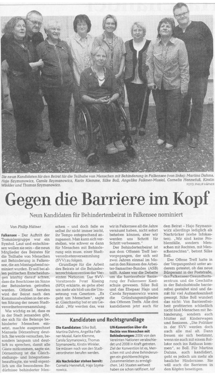 Pressemitteilung vom 5.5.2015 Märkische Allgemeine Zeitung