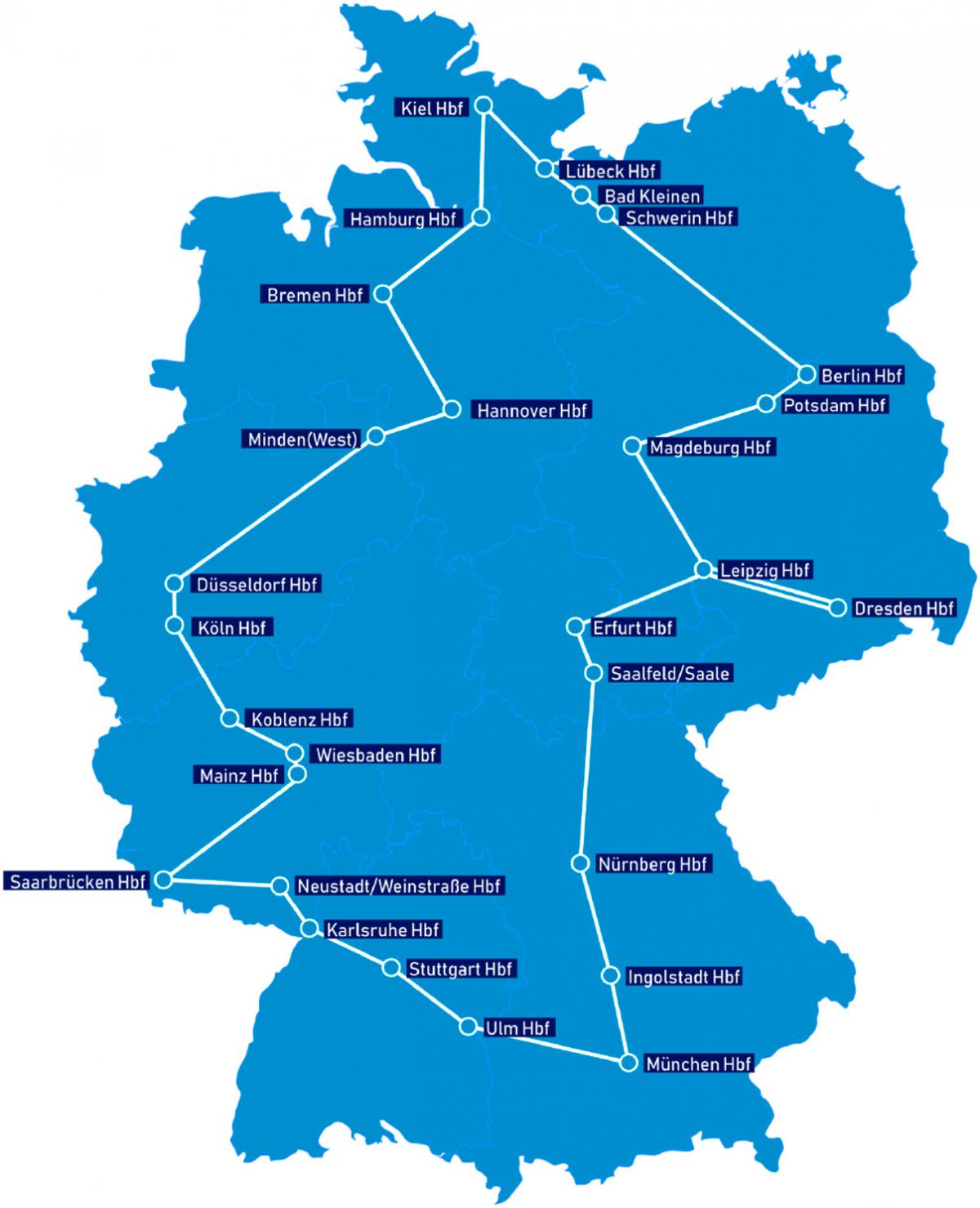 Deutschland Karte der Reisegruppe Niemand